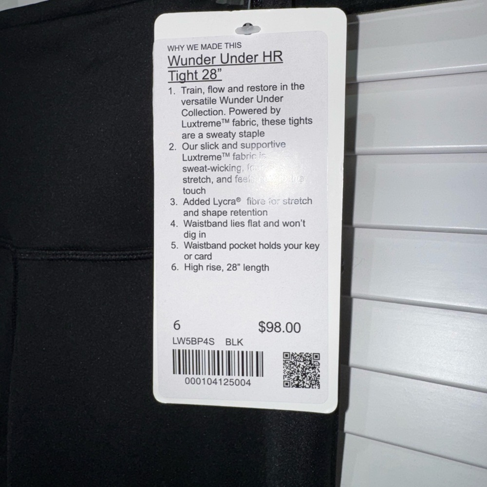 Lululemon Black Wunder Under High-Rise Tight 28” Leggings - Picture 2 of 3